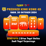 Prediksi Angka Keluaran KING KONG 4D RABU, 30Oktober 2024