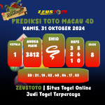 Prediksi Angka Keluaran TOTO MACAU POOL KAMIS, 31 Oktober 2024