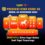 Prediksi Angka Keluaran KING KONG 4D SENIN, 04 NOVEMBER 2024