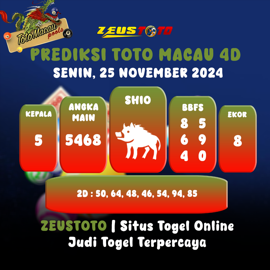 PREDIKSI ANGKA TOTO MACAU 25 NOVEMBER 2024