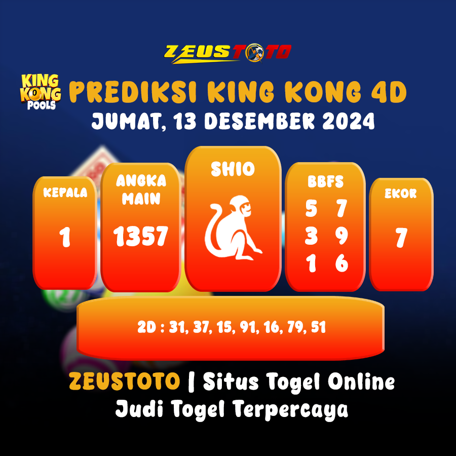 PREDIKSI KINGKONG 4D 13 DESEMBER 2024