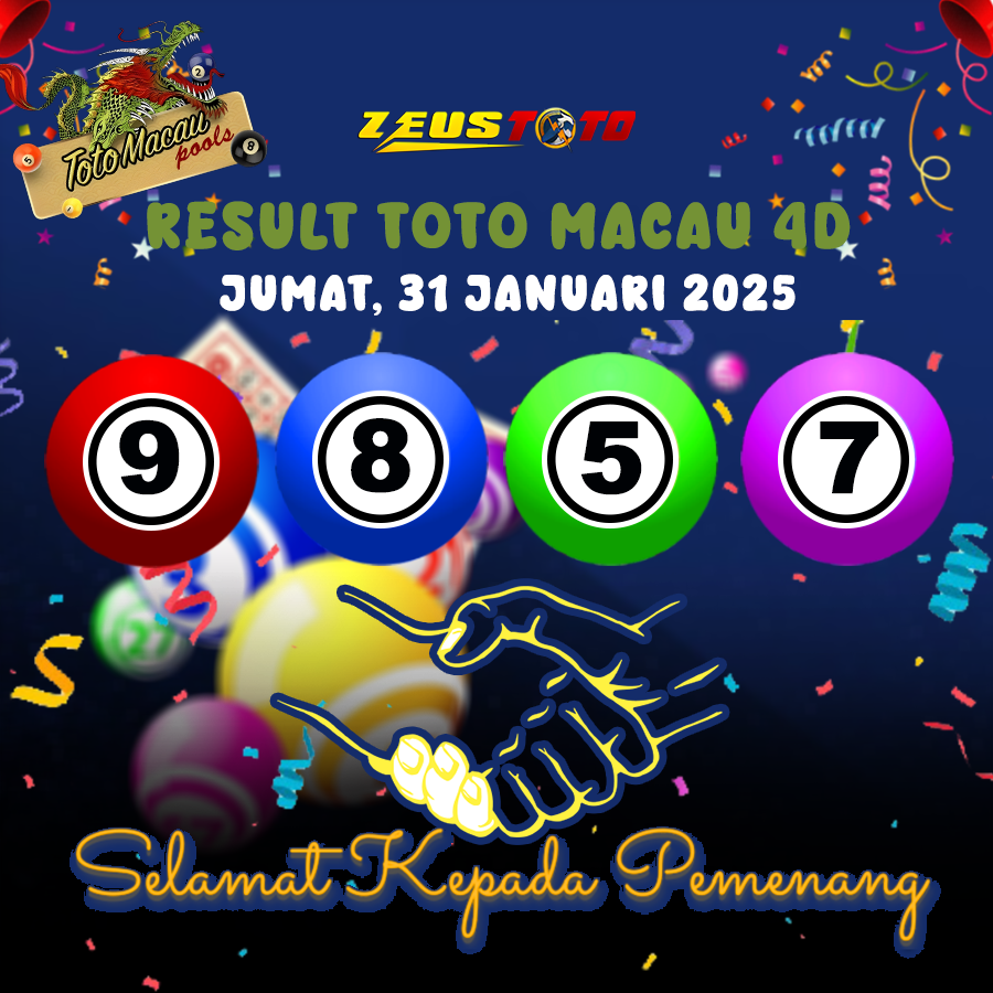 RESULT TOTO MACAU 4D TANGGAL 31 JANUARI 2025