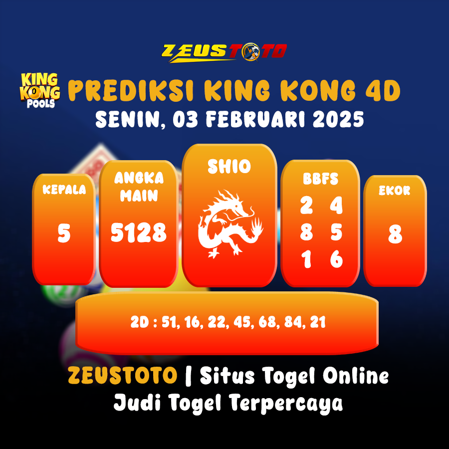 PREDIKSI KINGKONG 4D 03 FEBRUARI 2025