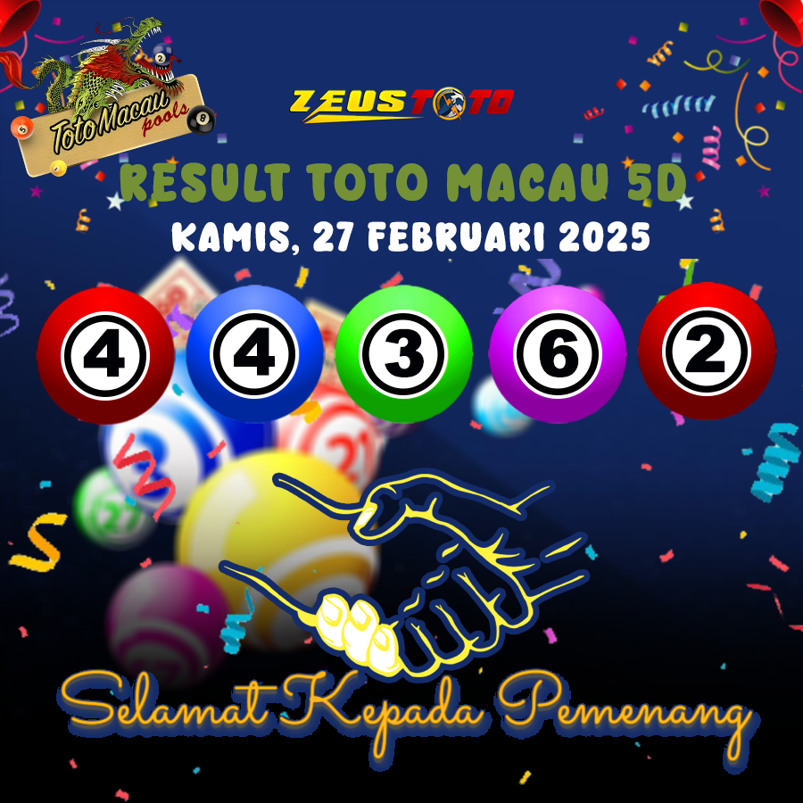 RESULT TOTO MACAU 5D 27 FEBRUARI 2025