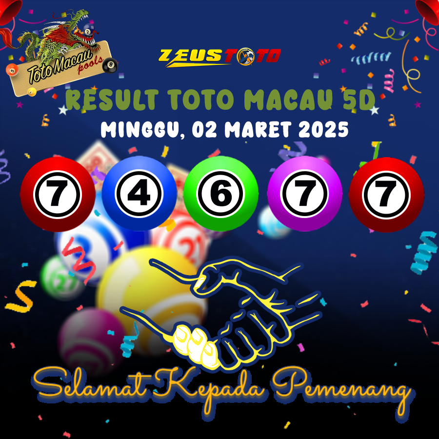 RESULT TOTO MACAU 5D 02 MARET 2025