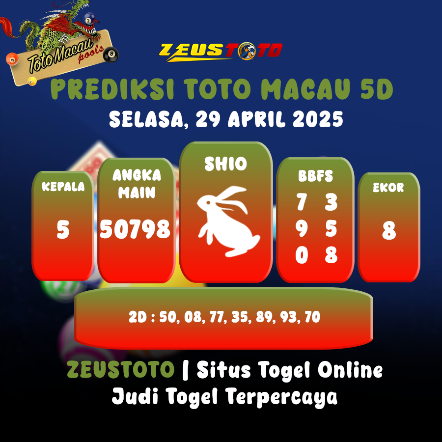 PREDIKSI TOTO MACAU 5D 29 APRIL 2025