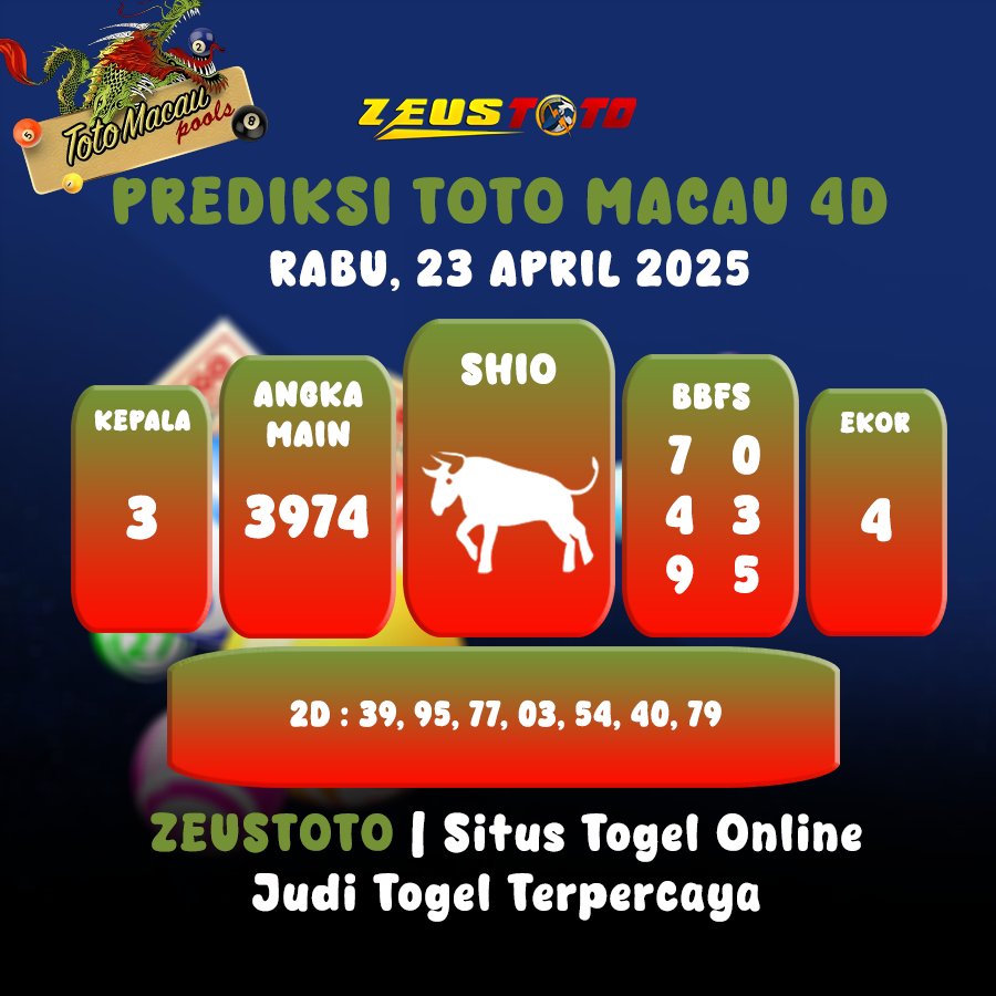PREDIKSI TOTO MACAU POOL 23 APRIL 2025