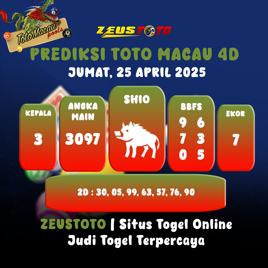 PREDIKSI TOTO MACAU POOL 25 APRIL 2025