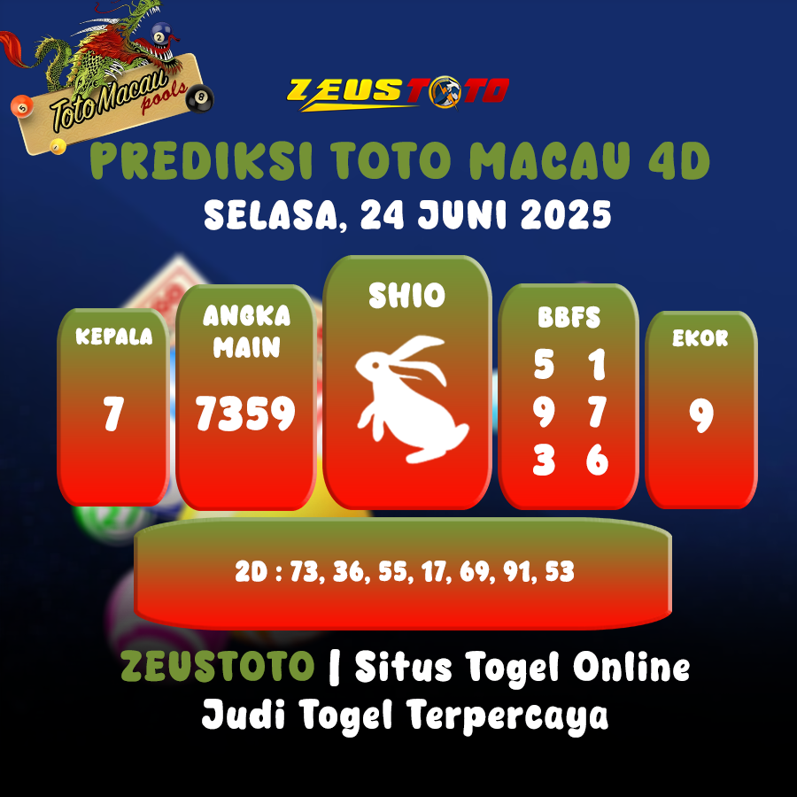PREDIKSI TOTO MACAU POOL 24 JUNI 2025