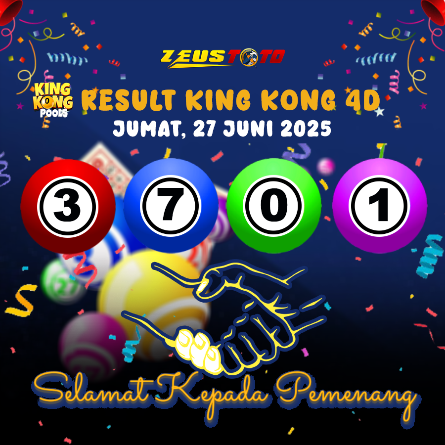 RESULT KINGKONG 4D 27 JUNI 2025