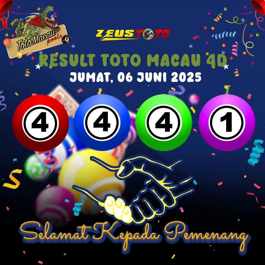 RESULT TOTO MACAU POOL 06 JUNI 2025